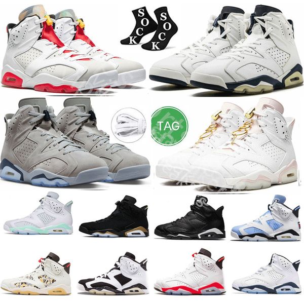 

2023 jumpman 6 6s basketball shoes university blue tech white sail white cement pure red thunder pony hair guava ice sports sneakers women t