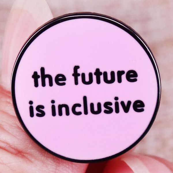 

soft enamel alloy brooch the future is inclusive pink pin badges, Blue
