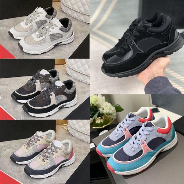 

designer calfskin casual shoes reflective sneakers vintage suede leather trainers fashion stylist shoespatchwork leisure shoe platform umrt, Black