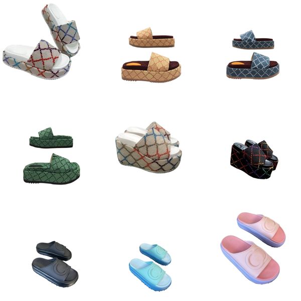

designer women thick bottom slippers woman striped brown elegant rubber sole sliders white platform brown sandal thick bottom couple models, Black