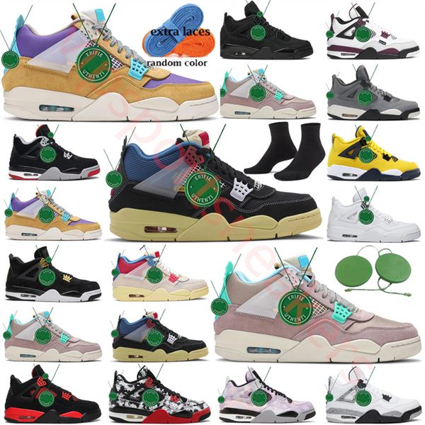 

air jumpman 4s basketball shoes mens women jordens 4 sports shoes white oreo back canvas cat university blue mocha shimmer lightning militar