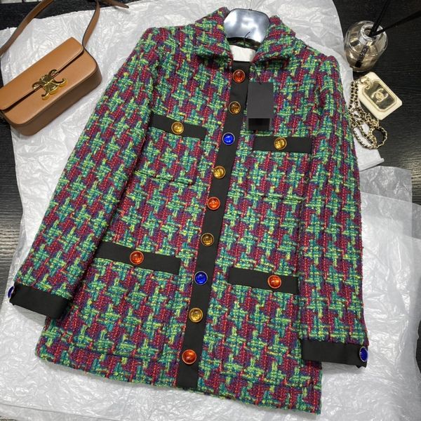 

women's outerwear & coatscolor tweed jewel button tweed jacket, Black;brown