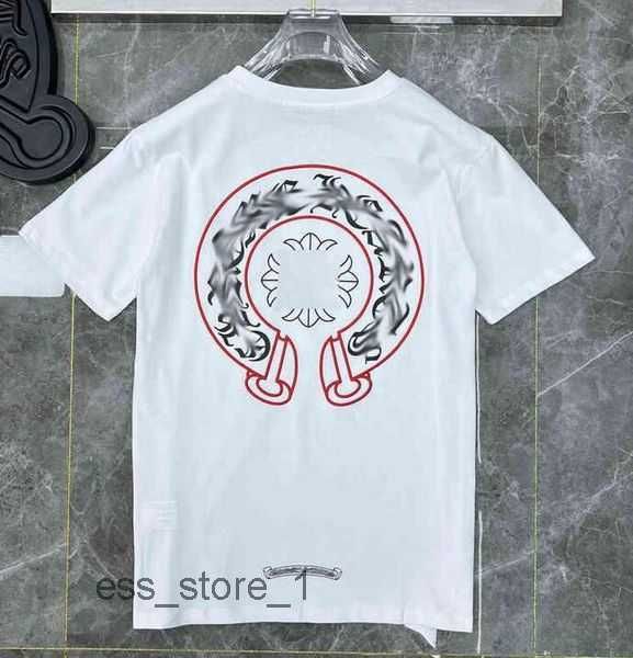 

ch fashion men's t shirt designer chrome classic summer brand short sleeve sanskrit letter pullover t-shirt horseshoe cross pattern 2, White;black