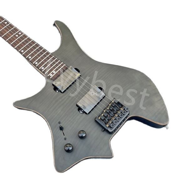 

lvyelectric guitar travel guitar backhand matte black tiger pattern body support customization
