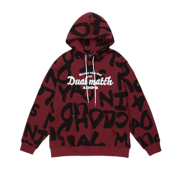 

men's hoodies sweatshirts costume 2023 autumn clothe hip-hop full-printed hooded sweater couple casual loose coat man, Black