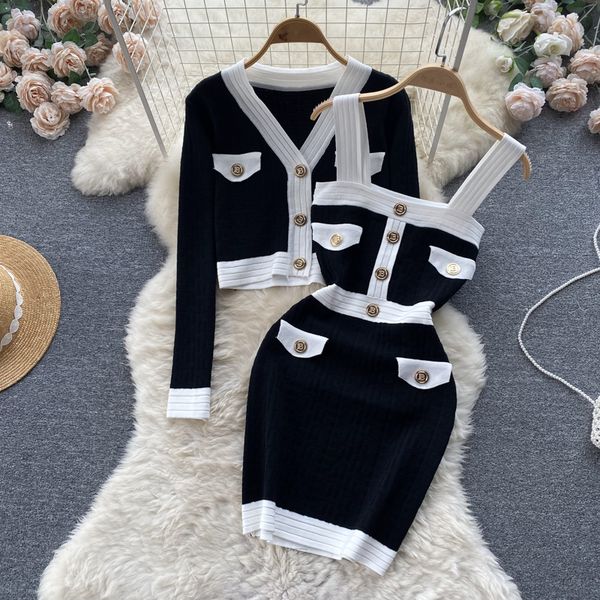 

fashion women's sweater and dresses two pieces sets knits hoodies letters long sleeves blouse shirts spring fall terry sweaters sweatsh, Black;gray