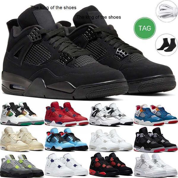 

4 4s retro basketball shoes military black cat university blue sail white oreo red thunder bred cement midnight navy men women sports2023 og