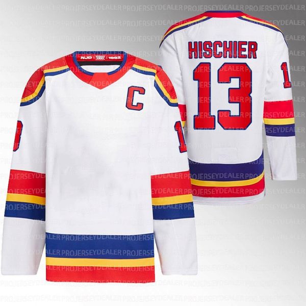 

timo meier 2023 jersey luke hughes jack hughes jesper nico hischier bratt dawson mercer dougie hamilton new jersey tyler toffoli miles wood, Black;red