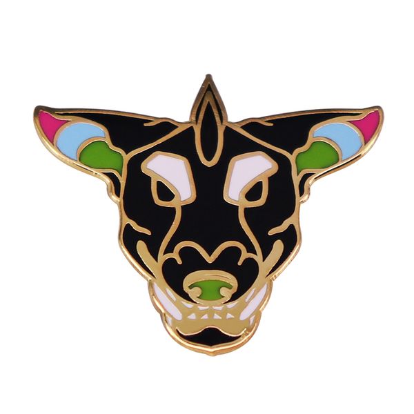 

egyptian god anubis pin beast head brooch, Blue