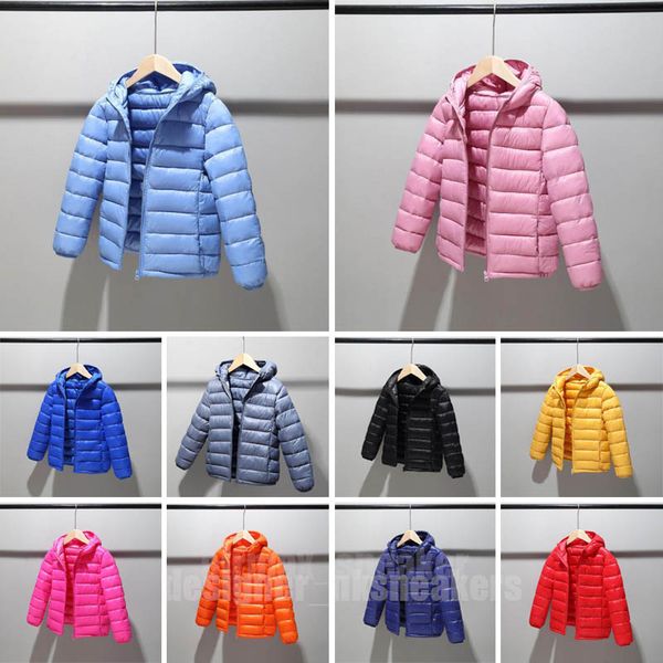 

boys girls winter coat ultra light down jacket kids hooded outerwear lightweight 1 clothes 1-8year 2024, Blue;gray