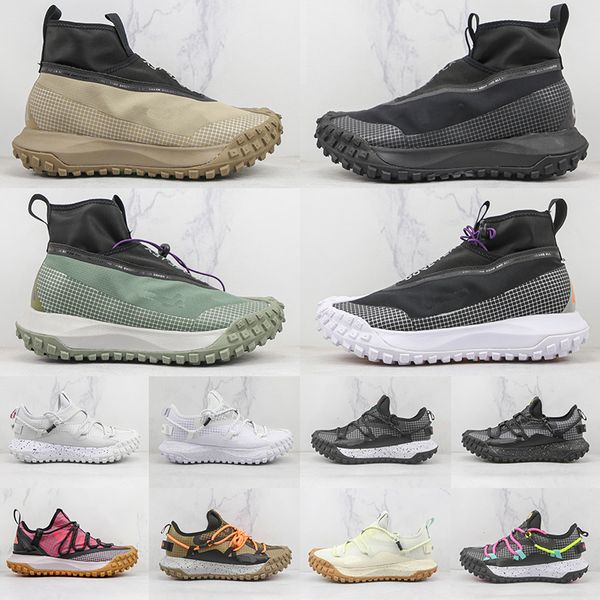 

acg mountain fly hiking shoes gore-tex khaki clay dark grey green metallic silver gtx se fossil green abyss brown basalt hazel rush outdoor