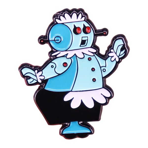 

cartoon robot lapel pins for backpack enamel pin brooches for clothing badges cute anime jewelry accessories, Blue