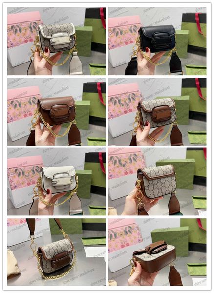 

mini saddles bag designer horsebit shoulder bag1955 flap handbag chain crossbody bag ladies card phone holder vintage twist strap cross body