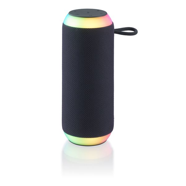 

onn. large rugged speaker with led lighting gray