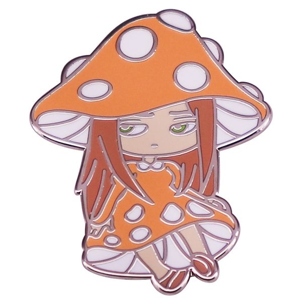 

cartoon mushroom girl enamel pin lapel pins brooch badge collection fashion jewelry accessories gifts, Blue