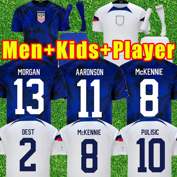 

2022 2023 pulisic mckennie soccer jerseys aaronson press sargent morgan lloyd america football shirt camisetas musah usas full set men kids, Black;yellow
