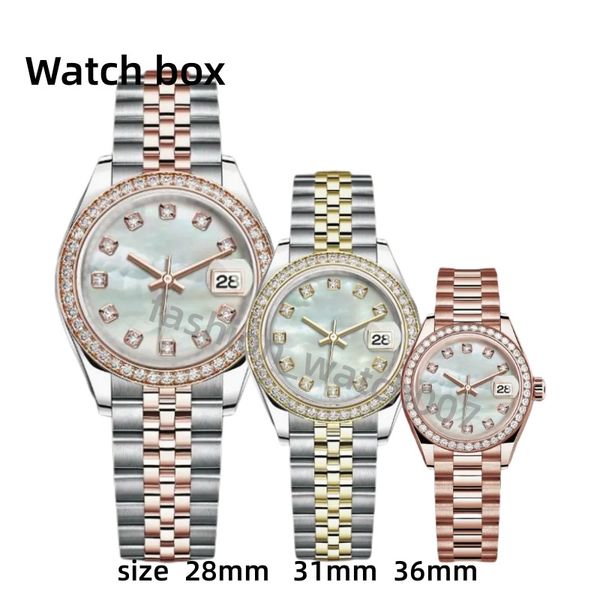 

men diamond watch designer women watch automatic mechanical rose gold calendar size 36mm 31mm 28mm sapphire glass waterproof monte inverted, Slivery;brown