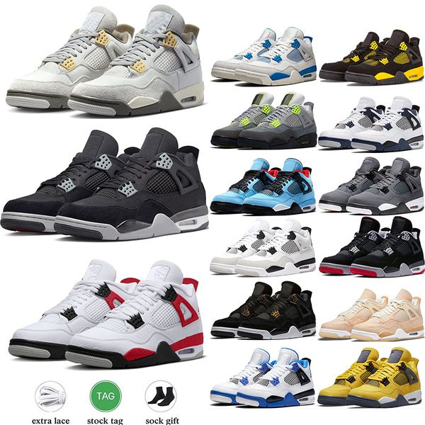 

jumpman 4 4s mens basketball shoes black cat thunder university blue messy room white oreo red cement pn dust midnight navy violet ore outdo