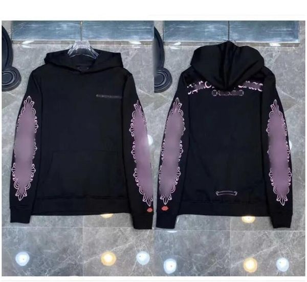 

fashion luxury men's jackets designer zipper sweatshirts heart horseshoe cross print brand ch hoodies women chromes coat casual pullove, Black