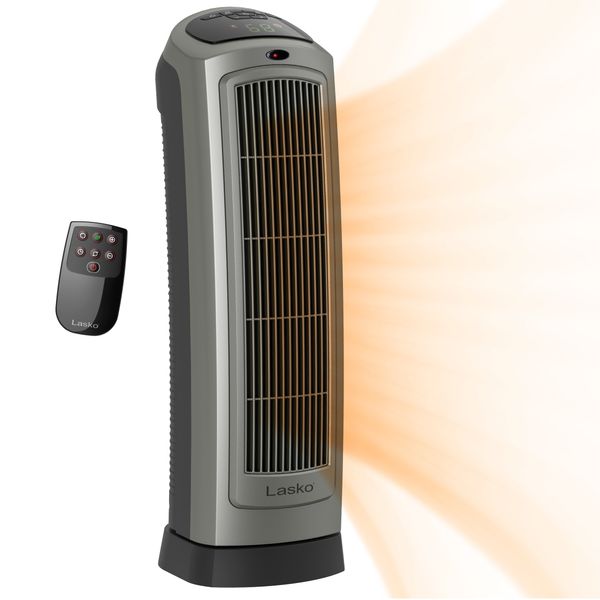 

lasko 1500w portable oscillating ceramic electric tower space heater with digital display