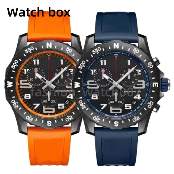 

luxury men's watch sports waterproofing japan quartz endurance pro chronograph wristwatch red blue rubber 1884 men watches sapphire gla, Slivery;brown