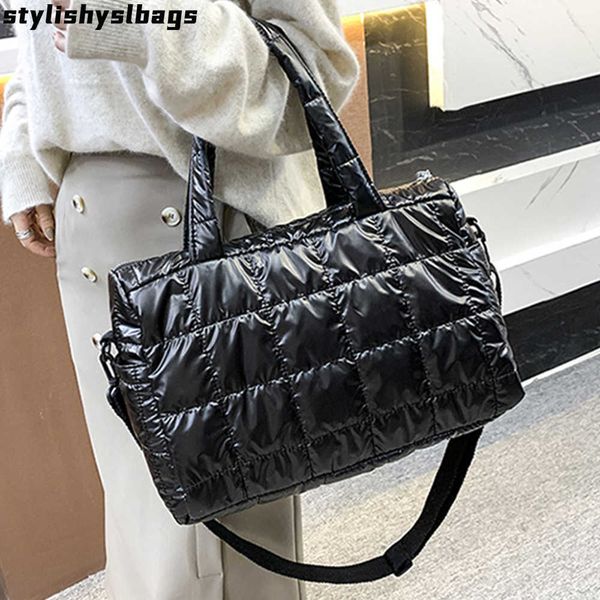 

totes winter cotton pad women shoulder bag fashion space padded handbag designer down crossbody bags for women nylon quilted shopper 011723h