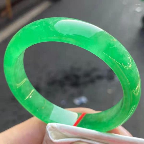 

bangle class a pure natural burma jadeite green precious jade exquisite fashion bracelet accessories gift jewelry, Black