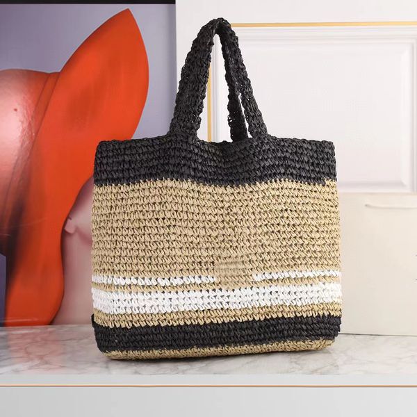 

fashion latan women's shoulder woven women's handbag large capacity summer beach straw bag leisure handbag