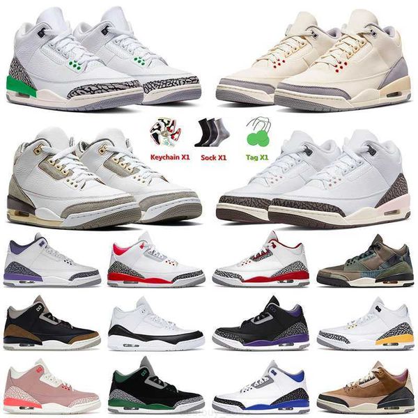 

2023 mens basketball shoes jumpman 3 3s iii unc muslin medium grey dark iris kumquat archaeo brown men women sports sneakers trainers size