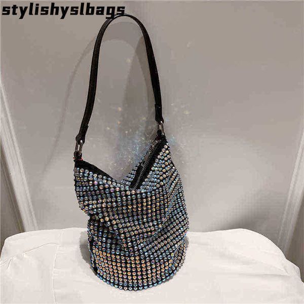

totes bag handbags2021new fashion spring western style ladies luxury portable rhinestone bag net red messenger bucket bag 011723h
