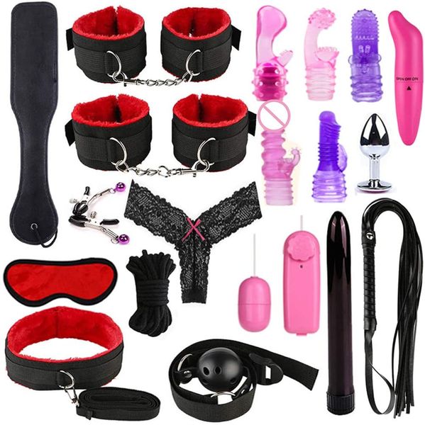 

socks 19pcs toys fun bed game fetish restraints play set binding games toys for couple kits camis, Black;white