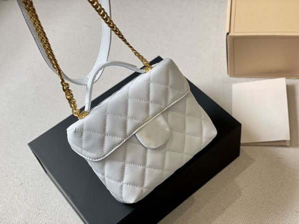 

2023c trend luxury bags milk box bag makeup bag lined zipper leather bag classic chain messenger bag senior designer ladies 18*15