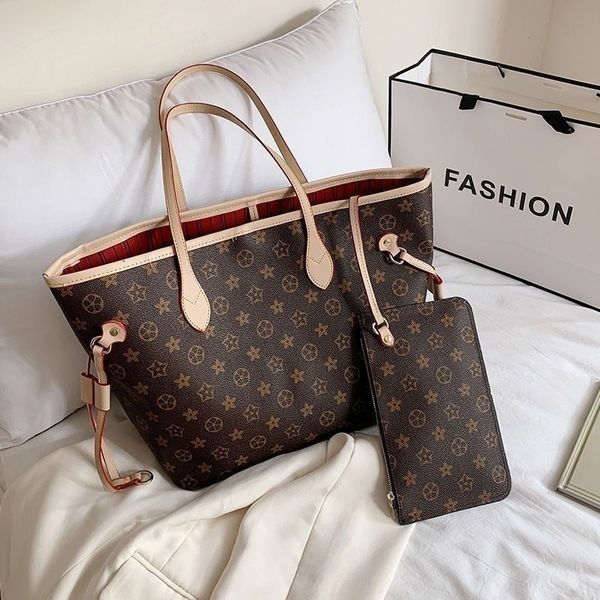 

6 colors lattice 2pcs set women pu leather handbag handbag ladies designer handbag lady clutch purse retro shoulder