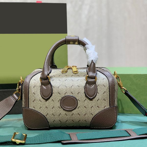 

new canvas pillow bags women designer handbags fashion old flower letter printing shoulder totes luxury lady leather handle handbag