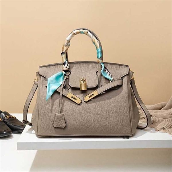 

designer bags birkin herme 5a women hand leather lychee pattern large capacity bag women's fashion hand single shoulder