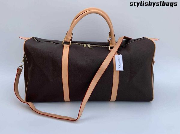 

duffel bags 54cm large capacity europe classical beauty designer men shoulder duffel bagson luggage with lock dust bag 011723h