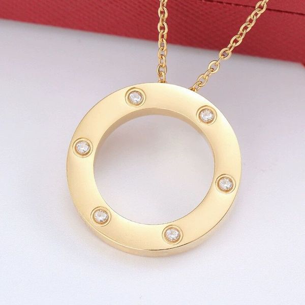 

designer jewelry 6 stones love pendant necklace for women girls ladies 316l titanium steel slide pendant neckalce collars collier femme with, Silver
