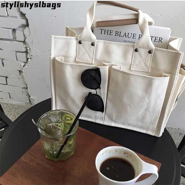 

totes casual canvas tote bags for women handbag large capacity shoulder crossbody bag big shopper bag 2021 designer purse female ins 011723h
