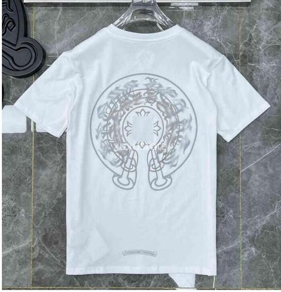 

luxury mens classics t shirts fashion brand crew neck short sleeves tees ch t-shirts sanskrit sweater casual horseshoewhite black ping gree, White;black