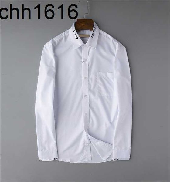 

designer shirt men's t-shirt luxury embroidered men s long sleeve slim fit casual shirt burbrerys formal social dress size s-6xl, White;black