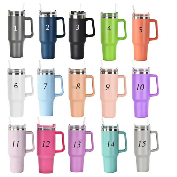 

40oz reusable tumbler with handle and straw stainless steel insulated travel mug tumbler insulated tumblers keep drinks cold