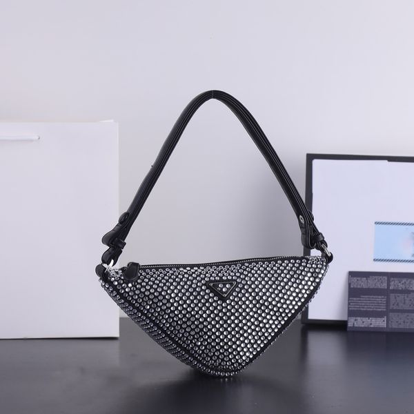

zipper underarm bag triangle design handbag fashion one shoulder bag luxury handbag brand female crossbody bag designer bag classic diamond