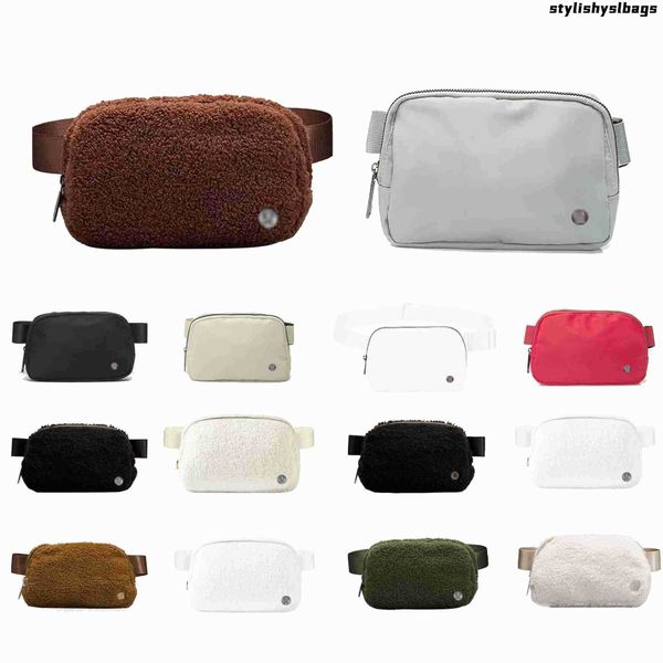 

waistpacks fleece everywhere womens yoga lulu belt bag teddy nylon waist waistpacks outdoor sport luxury designer chest handbag fanny pack 0