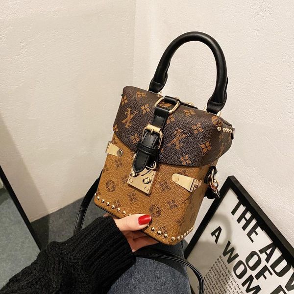 

2023 brand soft trunk crossbody bags for women luxury shoulder bag vintage square box leather lady clutches