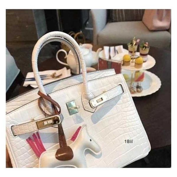

designer bags birkin herme 5a xiangnai 2020 new fashion womens bag temperament white crocodile platinum versatile leather hand one shoulder