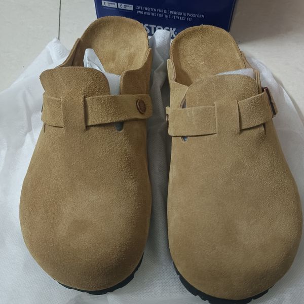 

boston designer birks cork slippers casual sandal flip flops beach sliders sandals mules mixed colors strap outdoor indoor woody men, Black