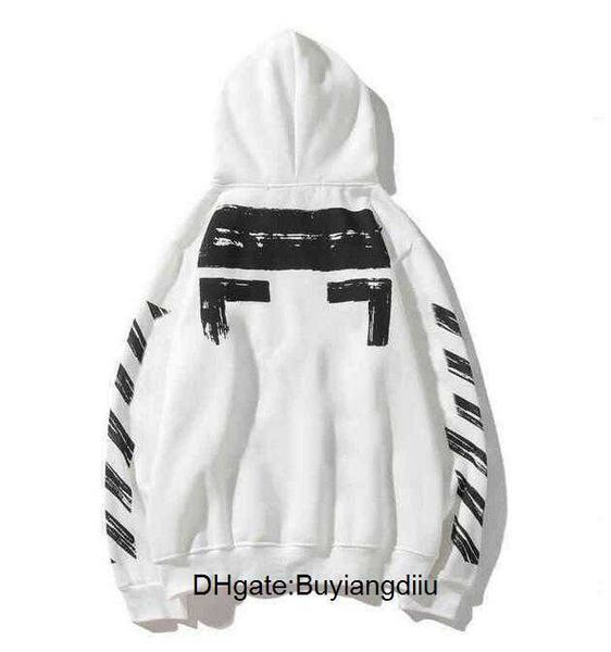 

classic loose offs mens sweatshirts fashion brand hoodie designers luxury pullover back oil paint arrow x men women t shirt osse, Black