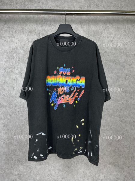 

22ss designer letter printed t shirts tee sweatshirt fashion high street short sleeves summer casual t-shirt breathable men women crew neck, Black;brown