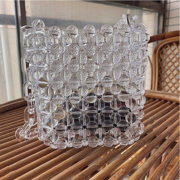 

evening bag transparent crystal women wallet new white beaded bag fashion handba