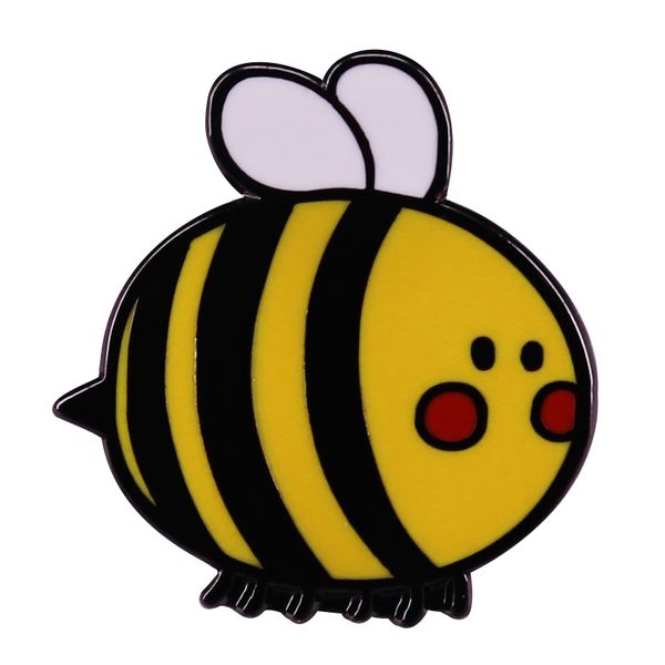 

cute shy fat bee brooch nature animal badge, Blue